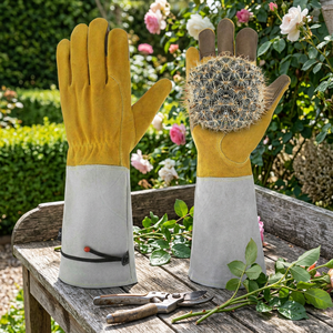 Good Selling New Style Lightweight Leather Gardening <b>Gloves</b> Waterproof Anti-Slip <b>Moisture</b>-Wicking 14-inch Durable Customizable - Product Image 4