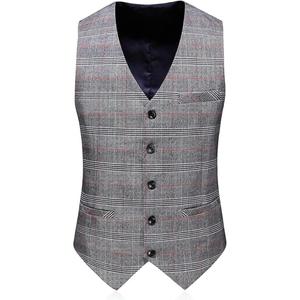 Men British Style 3 Piece <b>Suit</b> Wool Polyester Plaid Business Formal Wear Anti-Wrinkle Single Breasted Notched Collar - Product Image 3