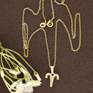 Elegant Design Aries Zodiac Lab Grown Diamond Pendant <b>Necklace</b> Lab Created Diamond Pendent <b>Necklace</b> for Women"s - Product Image 3