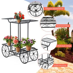 Étagère de présentation à 6 niveaux pour chariot de jardin, support décoratif pour fleurs, pots et plantes - Product Image 6