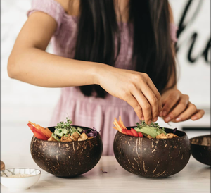 SPECIAL OFFER HANDCRAFTED <b>COCONUT</b> <b>SHELL</b> BOWL NATURAL FOOD SAFE KITCHEN BOWL - Product Image 1