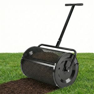Spandiconcime Manuale da Giardino 27 x 16 Pollici, con Rete a Maglia Diamantata Anti-Agglomerazione, Nero, per Fattorie - Product Image 1