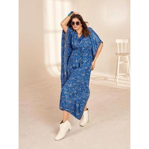 Eleva tu guardarropa con esta elegante y sin esfuerzo caftán maxi estilo kurta en degradado blanco y rosa, ODM, 100% algodón, para otoño. - Product Image 3