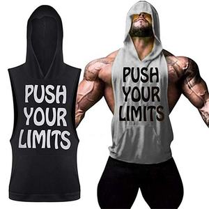 Camisetas sin mangas para hombre al por mayor, ropa deportiva sin mangas para hombre, camiseta deportiva estampada con capucha para hombre - Product Image 1