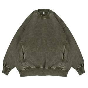 Sweat-shirt à manches longues et col rond pour femme, effet délavé, avec logo personnalisé imprimé, meilleur prix, service OEM - Product Image 3