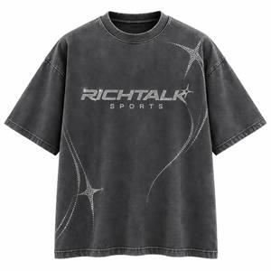 เสื้อยืดแขนสั้นทรงปกติสำหรับผู้ชาย พิมพ์ลายตัวอักษรด้วยเพชรด้านหน้า พิมพ์ลายดิจิทัล สปอร์ต คอกลม ผ้าฝ้ายเจอร์ซีย์ ระบายอากาศได้ดี - Product Image 2
