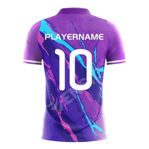 เสื้อฟุตบอลพิมพ์ลายโพลีเอสเตอร์ 100% แบบขายส่งสำหรับผู้ชาย เสื้อฟุตบอลคุณภาพสูง สีตามสั่ง โลโก้ปัก 3 มิติ - Product Image 4