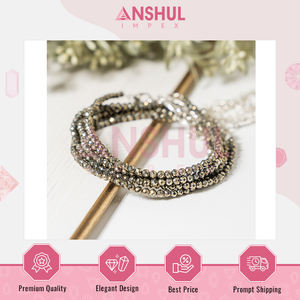 Exclusiva Pulsera de Tobillo de Cristal de Pirita Facetada de Grado AAA, Elástica, de 3 mm, Longitud Ajustable, Unisex, para Compromiso - Product Image 4