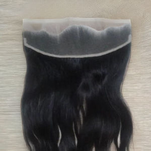 Meilleure vente 13X4 droite transparente fermeture à lacet Original indien cheveux bruts armure droite ondulée extensions de cheveux humains - Product Image 1