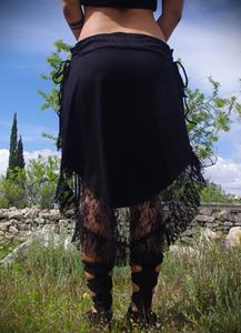 Jupe légère pour femme style bohème, asymétrique, ajustable, en dentelle féerique et coton fluide, idéale pour les festivals et les soirées, au prix d'usine - Product Image 3