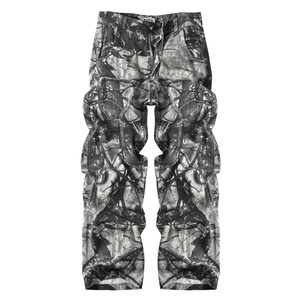<b>Men's</b> Gray <b>Camo</b> <b>Cargo</b> <b>Pants</b> Casual Streetwear Lightweight Trousers With Pockets - Product Image 1