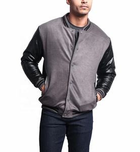 Veste universitaire en laine avec manches en cuir personnalisées, broderie streetwear, grande taille, style baseball vintage, pour hommes - Product Image 3