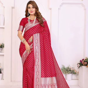 Premium Modern Georgette Silk <b>Saree</b> <b>for</b> <b>Women</b>-Party Diwali & Wedding Occasions Floor-Length - Product Image 1