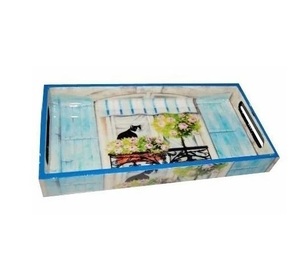 ถาดไม้ MDF พิมพ์ลายรักษ์โลก สำหรับใส่อาหารและเสิร์ฟอาหาร ดีไซน์สวยหรู ขายดี ถาดไม้พิมพ์ลายพรีเมียม สำหรับงานวันเกิด - Product Image 2