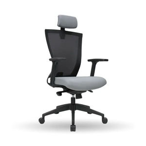 Chaise de bureau ergonomique moderne en tissu KINSHA CV-01 avec accoudoirs et appui-tête réglables électriquement, base pivotante en métal pour usage domestique ou professionnel - Product Image 2