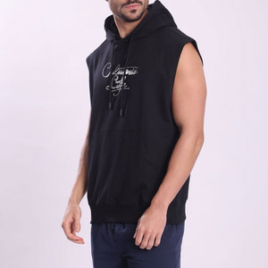 Sudadera con Capucha sin Mangas para Hombre, de Invierno, con Logotipo Personalizado, 100% Algodón Ecológico, de Secado Rápido, para Gimnasio y Fisicoculturismo, Venta al Por Mayor, Alta Calidad - Product Image 2