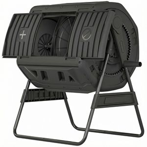 Composter a Doppia Camera da 53 Galloni Senza BPA con Ventole Regolabili (Nero) - Product Image 1