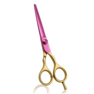 Ciseaux de coiffure durables de 5 pouces, de haute qualité, en acier inoxydable rose doré, ajustables, pour salon, fournisseur OEM - Product Image 2