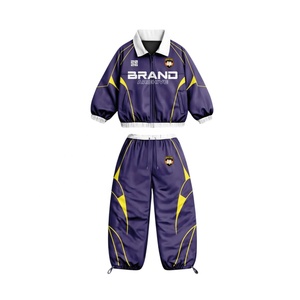 Ensemble de survêtement d'hiver respirant et léger personnalisé, coupe-vent, deux pièces, fermeture éclair réfléchissante, polyester/nylon, veste et pantalon de survêtement - Product Image 2