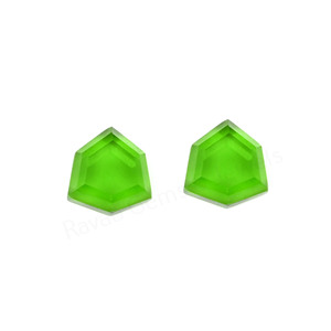High Quality <b>Peridot</b> Quartz Hexagon Shape Step Cut High Polish 12mm Flatback Loose Cabochon Jewelry Making Pendant Earring - Product Image 3