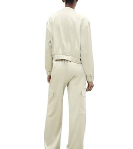 Chaquetas de bombardero para mujer, chaqueta de manga larga con cuello vuelto de bombardero de Hip Hop genuino, chaqueta de mujer con estampado de logotipo personalizado - Product Image 3