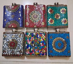 กระติกน้ำสแตนเลสลายโมเสก งานแฮนด์เมดสไตล์โบโฮ ของขวัญสุดพิเศษสำหรับผู้ชาย งานศิลปะหัตถกรรม GC-HCI-122 - Product Image 1