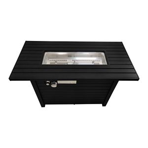 25\" H X 42\" W Steel Outdoor <b>Fire</b> <b>Pit</b> <b>Table</b> <b>with</b> Black Lid - Product Image 3