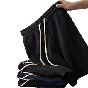 Pantalones Cortos de Algodón para Hombre, Ligeros, Transpirables, Casuales, de Verano, con Cintura Elástica y Cordón, Cómodos para Uso Diario, Playa y Gimnasio - Product Image 1