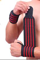 Élastique le plus vendu de 3 pouces pour le fitness, à rayures noires et rouges, avec fermeture auto-agrippante, disponible en OEM pour adultes