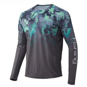 Camisa de Pesca de Manga Larga para Hombre, Estampado de Camuflaje, Protección UPF 50, Anti-UV, Poliéster, Estilo Pullover - Product Image 2