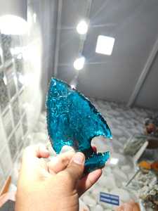 Wholesale Handmade Aqua Obsidian Glass Gemstone Fish Arrowheads, Natural Agate Knapped Stone <b>Crystal</b> <b>Crafts</b> - Product Image 5