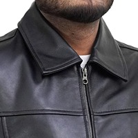Veste en cuir pour homme de haute qualité avec doublure intérieure douce pour plus de confort et une utilisation hivernale