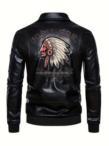 Prix de vente total 2024 nouveau Design Style automne hiver vestes en cuir jeunesse à la mode confortable hommes vestes en cuir - Product Image 3