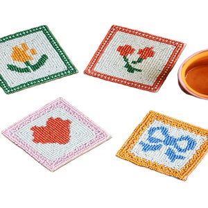 Stylish Seed Beads Decorative Coaster For Dining Table Use Beautiful Beaded Embroidery Coaster For Home Table Setting - Product Image 6