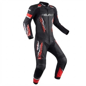 Combinaison de moto de haute qualité pour hommes, combinaison de course professionnelle en cuir avec armure de protection, matériau durable - Product Image 3