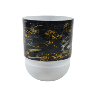 Vase à fleurs en métal de design haut de gamme, noir et or, couleur Pantone possible, décoration d'intérieur, cadeau de mariage - Product Image 5