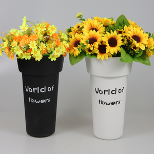 Boughpot de sol en plastique de campagne durable et réutilisable bon marché, décoration de baril de plante artificielle ronde et portable <span class=keywords><strong>pour</strong></span> intérieur et extérieur - Product Image 5