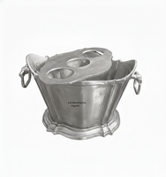 Seau à vin en aluminium doré antique à 3 compartiments avec poignées, élégant refroidisseur à champagne et porte-bouteilles pour bars et hôtels de luxe