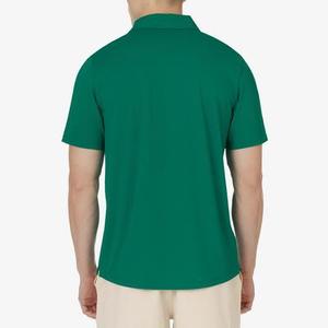 <b>Men's</b> Navy Blue Tennis T-<b>Shirt</b> Short Sleeve Crew Neck Moisture Wicking Polyester Solid Color Left Sleeve Logo - Product Image 4