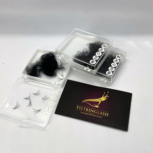 Extensions de cils naturels doux en cheveux synthétiques noirs mats, faits à la main, épaisseur 0,03-0,10 mm, boucles CC/DD/M/L, volume 10D-20D - Product Image 2