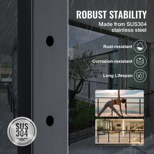 106.7 X 2.5 X 5 cm Cable Railing Post Stainless Steel <b>Brushed</b> Finish <b>Deck</b> Stair Handrail Post Level Cable Cable Railing Stairs - Product Image 3