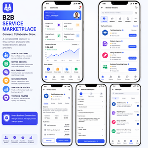 Plataforma Basada en la Nube Rápida y Segura para Soluciones Empresariales de Aplicaciones Móviles para Mercado de Servicios B2B Personalizables de Primera Calidad - Product Image 1