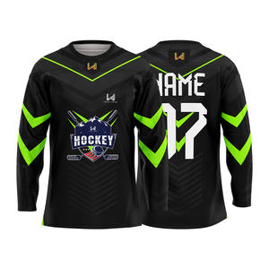 Maillots de hockey sur glace professionnels personnalisés, respirants, à séchage rapide, antibactériens, imprimés par transfert thermique, en maille 100% polyester - Product Image 3