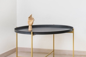 Round Metal <b>Tray</b> <b>Table</b> Handmade Made in India Commercial Buyers Usage Hotel Office Room New Designs Customize Size 2022 Modern - Product Image 5