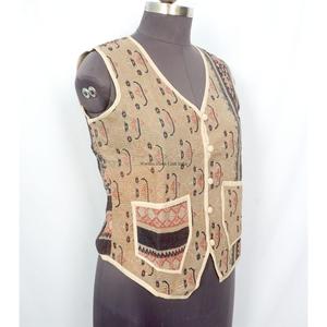 Boho Style Women's <b>Short</b> Vest Kantha <b>jacket</b> handmade Cotton kantha vest <b>Jacket</b> with pockets decorate and v-neckline for women - Product Image 3