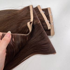 Muestra gratis 100% Virgen 22 pulgadas Color oscuro recto Remy cutícula alineada cinta en extensiones de cabello humano crudo invisible largo - Product Image 2