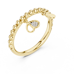 Anillo de Diamantes Cultivados en Laboratorio para Mujer, con Dijes de Corazón, Oro Amarillo de 18 Quilates, Chapado en Rodio, para Compromiso, Fiesta, San Valentín, Regalo Glamuroso para Eventos - Product Image 4