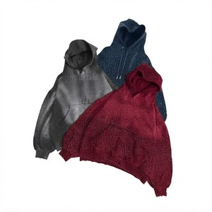 Sweat-shirt à capuche oversize pour homme, imprimé pailleté, couleur unie, en molleton français tricoté, streetwear d'automne, coupe classique - Product Image 1