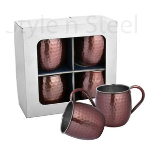 Taza con asas doradas chapadas en cobre, productos en oferta, taza de mula de Moscú de acero inoxidable con chapado en oro - Product Image 3
