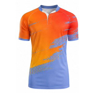 เสื้อรักบี้ลายพรางแบบซับลิเมชั่นสำหรับผู้ชาย แขนสั้น ระบายเหงื่อได้ดี ทรงแอธเลติก เหมาะกับทุกฤดูกาล ผลิตจากโพลีเอสเตอร์ - Product Image 5